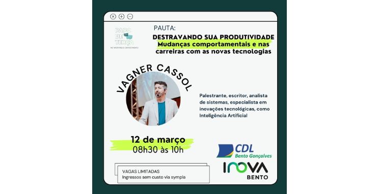 Palestra no Inova Bento apresenta formas de aumentar a produtividade